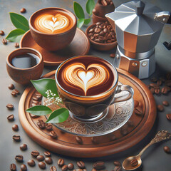 cup of coffee, cup of coffee with chocolate, Beautiful face coffee, Hot coffee, beautiful face, GenerativeAi illustration