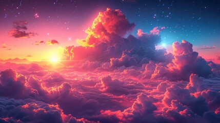 Naklejka premium Beautiful Sky Background, Background Banner HD