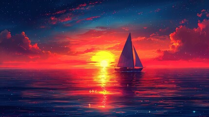 Beautiful Twilight Over Sea Golden Sky, Background Banner HD