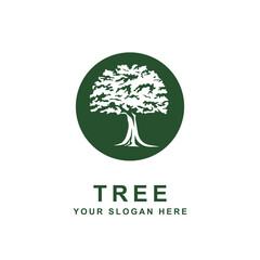 Obraz premium Oak Tree Vector Logo Template. Vector silhouette of a tree illustration.