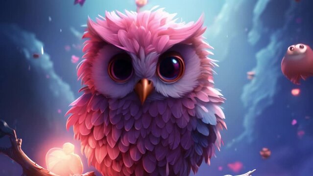 cute owl illustration video