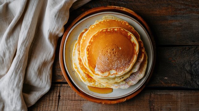 Pancakes on a plate, AI generated Image