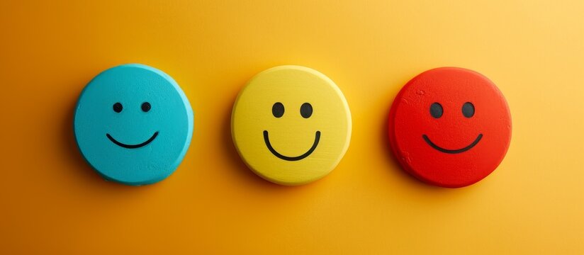 Positive thinking and mental health assessment portrayed through a smiling face on a colored background, symbolizing World Mental Health Day.