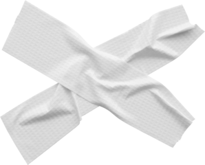 White adhesive sticky tapes isolated on white background