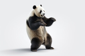 Obraz premium Panda bear isolated on a white background. 3d rendering.