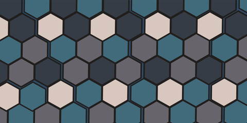 concrete honeycomb block sidewalk vector background with texture. Tiled floor surface. City street or footpath with grid stone pattern. Terrace exterior. Panoramic view