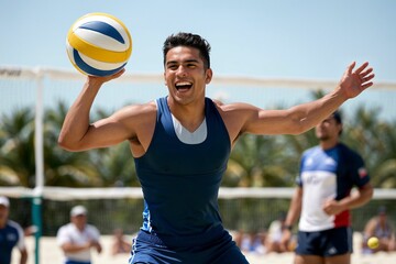 exhilarating moment of a professional athlete, radiating excitement and triumph in a dynamic display of athleticism and competitive spirit