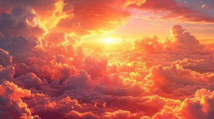 Bright Sky Beautiful Golden Clouds, Background Banner HD