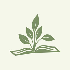 Book leaf logo design vector illustration