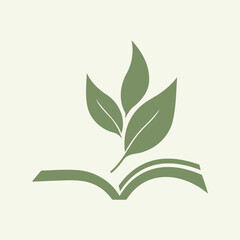 Book leaf logo design vector illustration