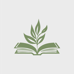 Book leaf logo design vector illustration