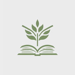 Fototapeta na wymiar Book leaf logo design vector illustration