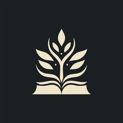 Book leaf logo design vector illustration