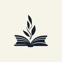 Book leaf logo design vector illustration