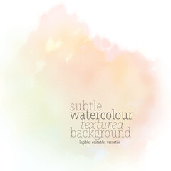 Abstract Vintage Watercolor Splash Peach and Green on White Background