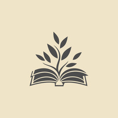 Book leaf logo design vector illustration
