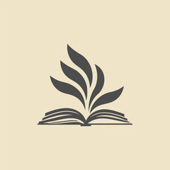 Book leaf logo design vector illustration