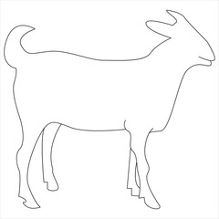 Continuous one line drawing of Domestic Goat line art drawing vector illustration