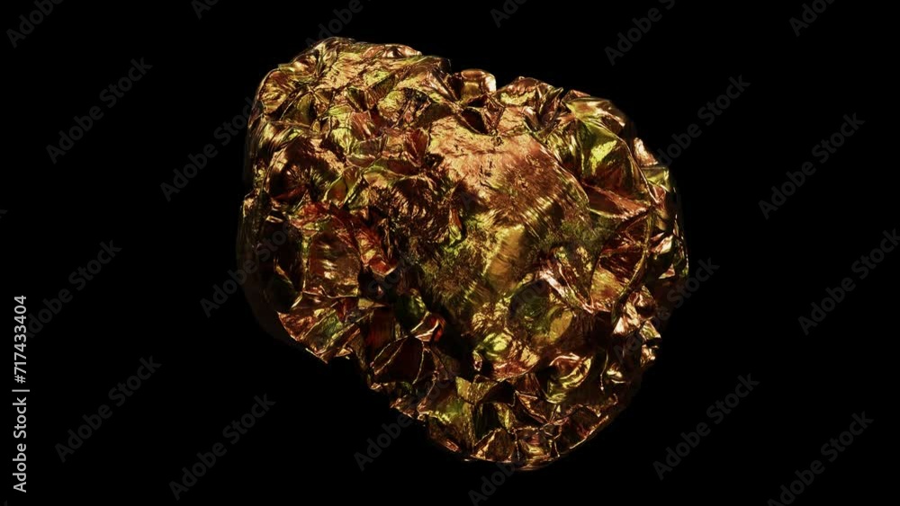 Aufkleber realistic looping 3d animation of the spinning shining precious gold nugget demonstration rendered i