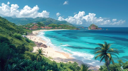 Caribbean Lesser Antilles Saint Barthelemy, Background Banner HD