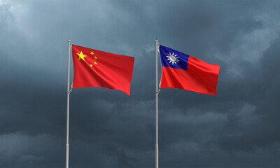 China taiwan flag country asia asain nation vs battle war conflict taipei war national politic...