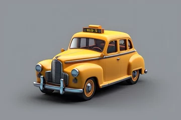 Gardinen 3d rendering cartoon Taxi car © Ky