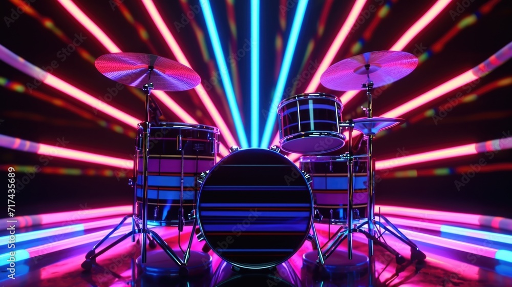 Poster the toms light up the dark space with neon stripes and geometric patterns adding to the vibrant and 