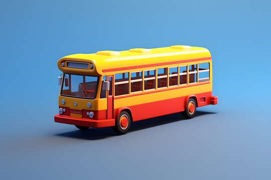 3d rendering cartoon Public Bus