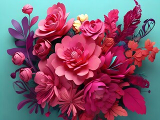Fototapeta premium bouquet of pink roses