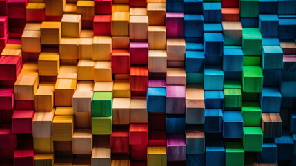 Experience the Magic of a Colorful Wooden Block Background