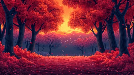 Design Element Autumn Bare Trees Branches, Background Banner HD