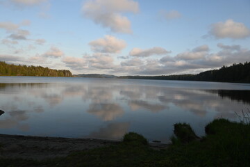 sunrise over the lake