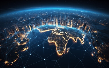 Telecommunications networks cover the entire world. Makes communication more convenient and faster. Globalization.