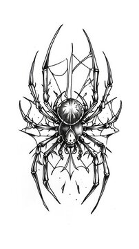 Spider tattoo flash, AI generated Image