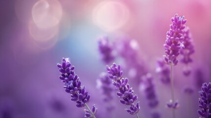 lavender flowers field blurry background radiate connection border warm illumination remembrance opening color