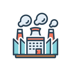Color illustration icon for geothermal