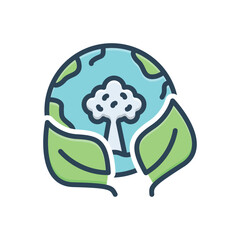 Color illustration icon for environment