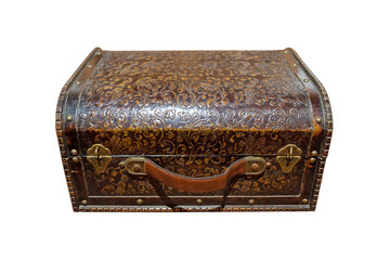 old treasure chest isolated on white