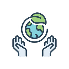 Color illustration icon for save energy