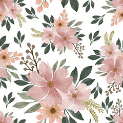 peach floral bouquet seamless pattern for fabric