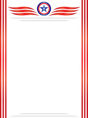 American flag symbols decorative festive frame with empty space vector illustration