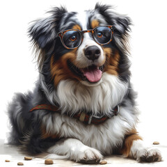 A North American Shepherd In American Versatile, Isolate Images White Background