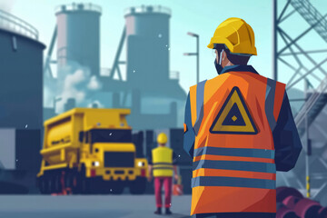 Fototapeta premium Safety Protocols: Implementing strict safety measures and protocols in industrial and transportation settings can prevent accidents