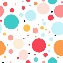 Seamless pattern : A Whimsical Array Pattern of Multicolored Circles
