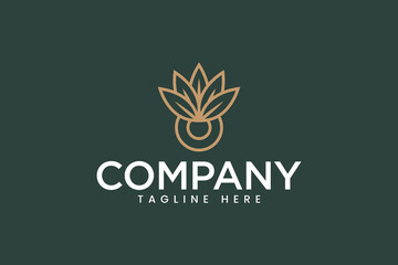 king leaf nature plant logo for farm and food business label brand identity