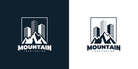 Mountain logo design template vector