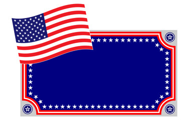 American flag symbols patriotic border frame with copy space for your text.	