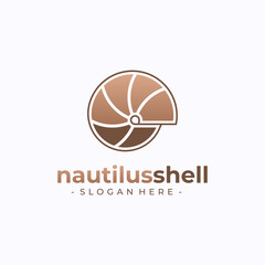 Nautilus logo vector. Seashell concept design template.