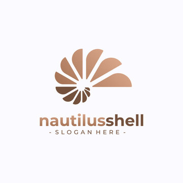 Nautilus logo vector. Seashell concept design template.