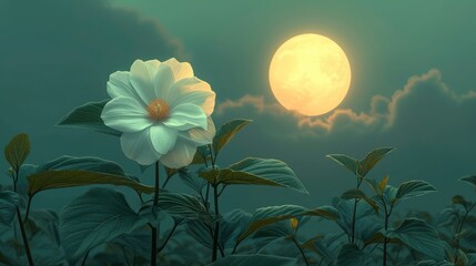 Fototapeta na wymiar Moonflower Before Blooming Can Eat Healthy, Background Banner HD